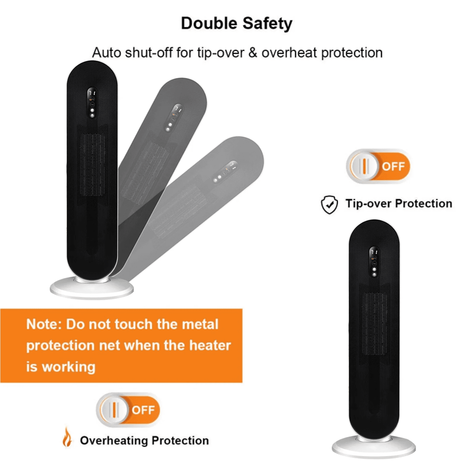 ALPULON 1500W Ceramic Tower Space Heater with Remote, White