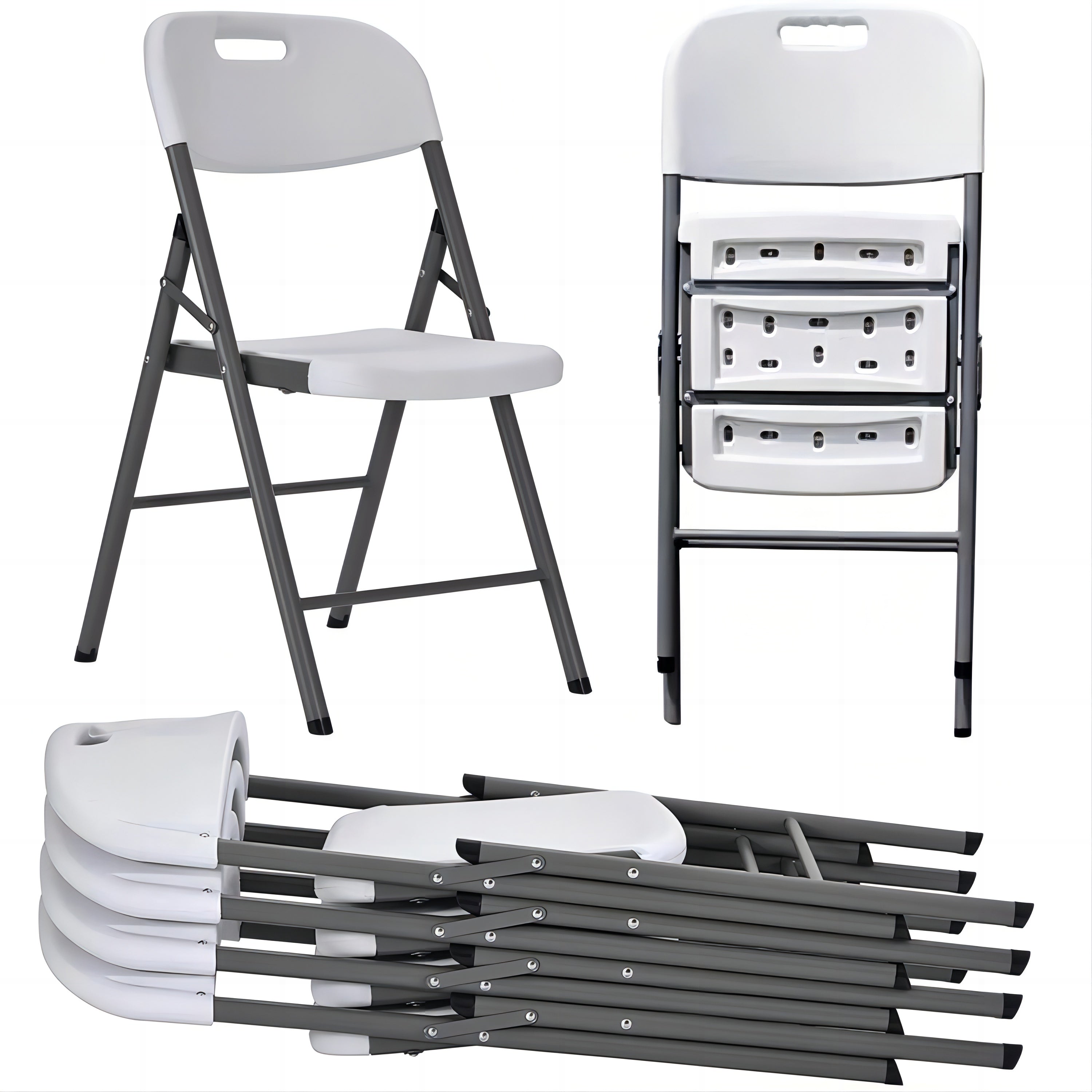 Resin Stackable Folding Chair (Set of 4, 400 lb)