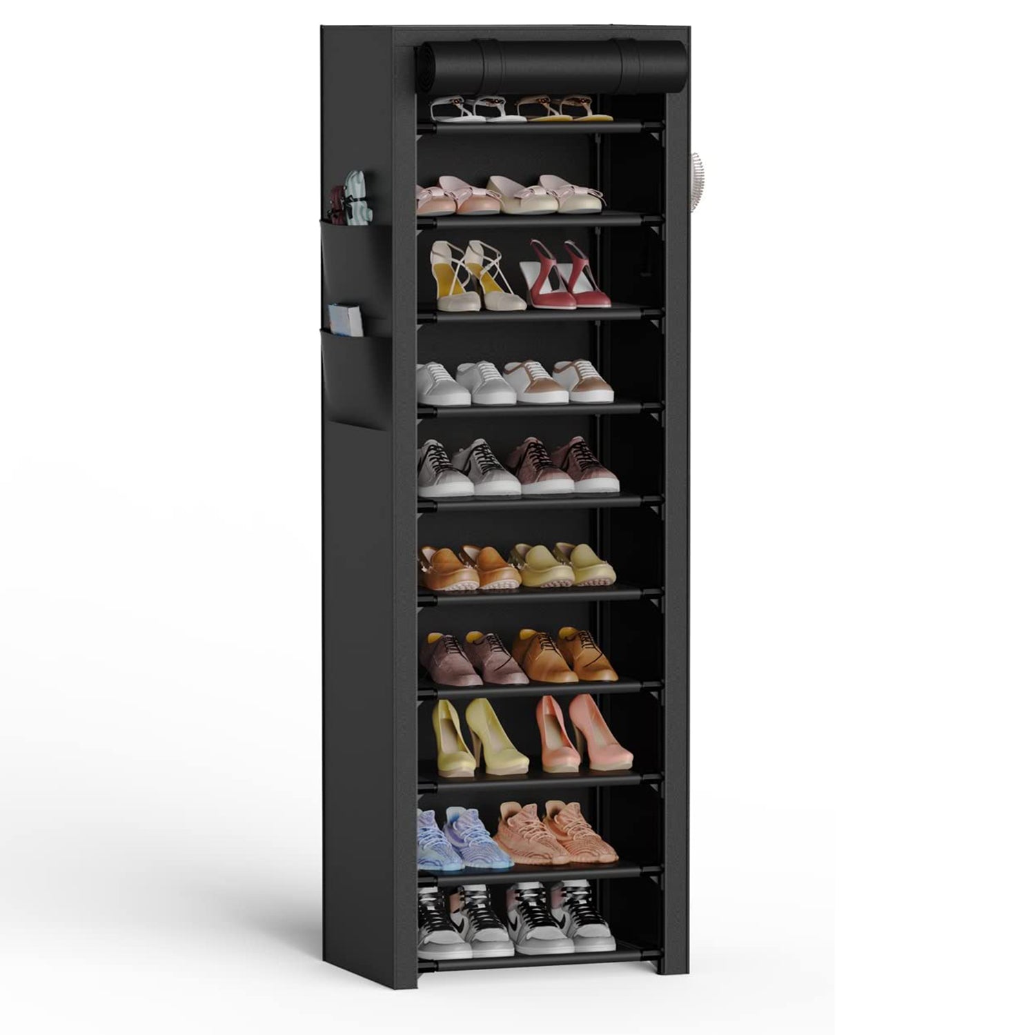 10 Tier Shoe Rack Shoe Storage Cabinet with Dustproof Cover