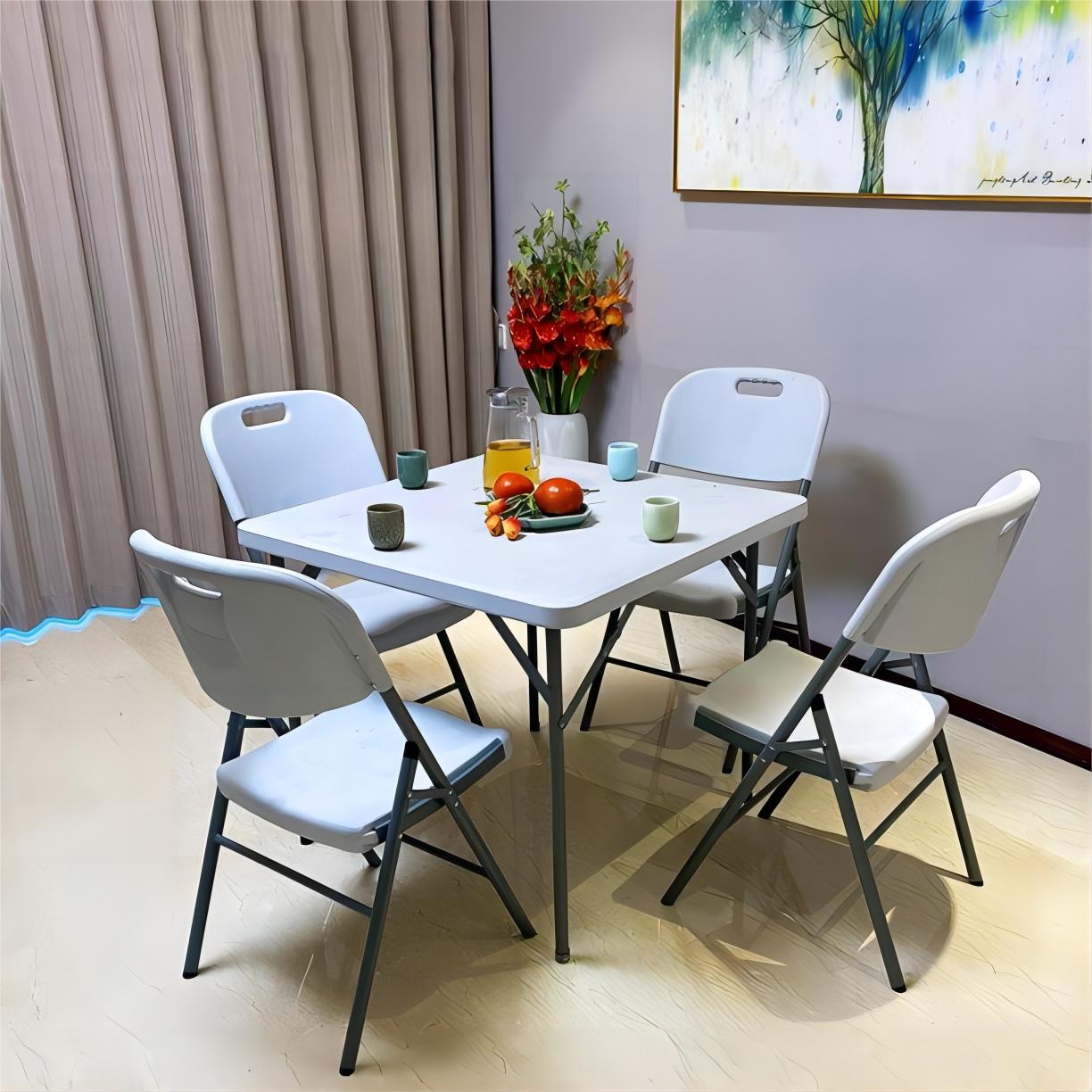 Resin Stackable Folding Chair (Set of 4, 400 lb)