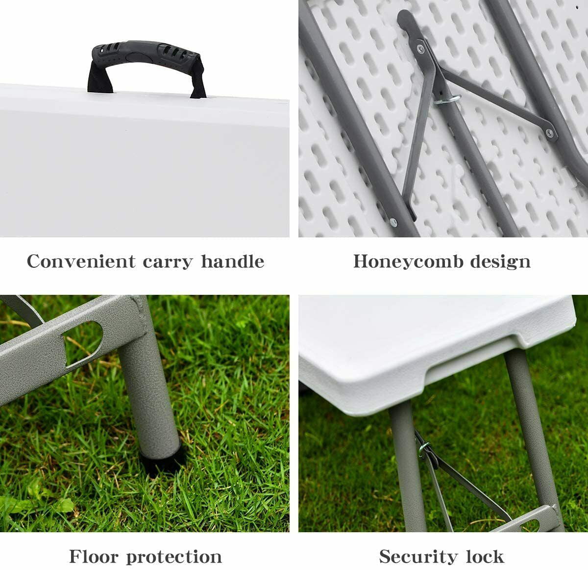 6 ft Plastic Folding Bench Portable Indoor Outdoor Bench