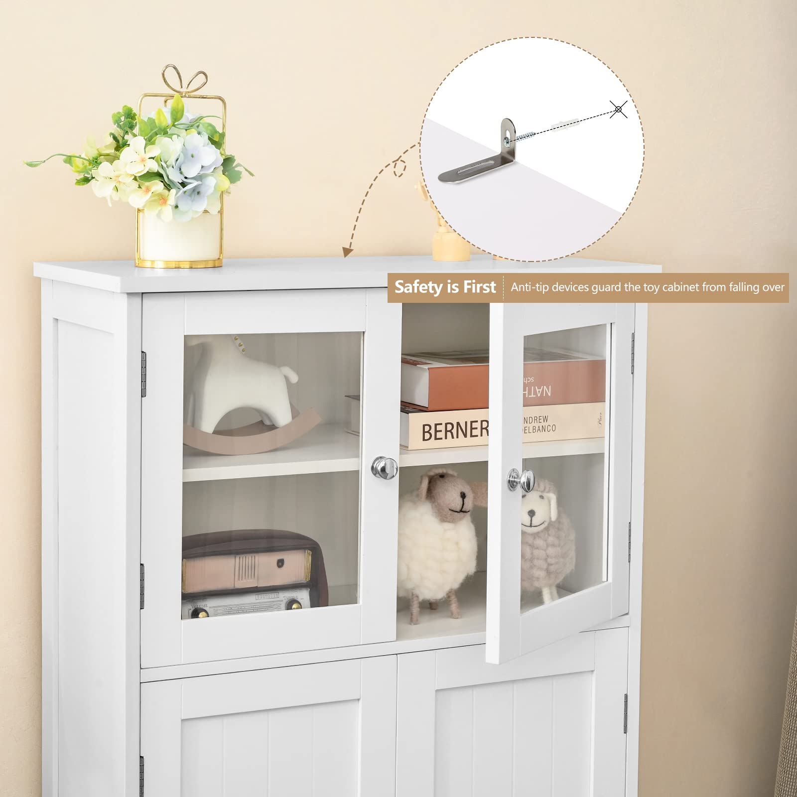 Bathroom Storage Cabinet Kitchen Cupboard with Doors