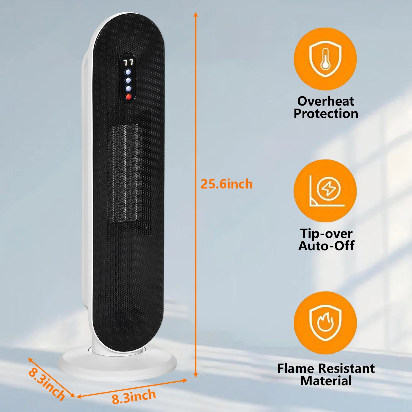 ALPULON 1500W Ceramic Tower Space Heater with Remote, White