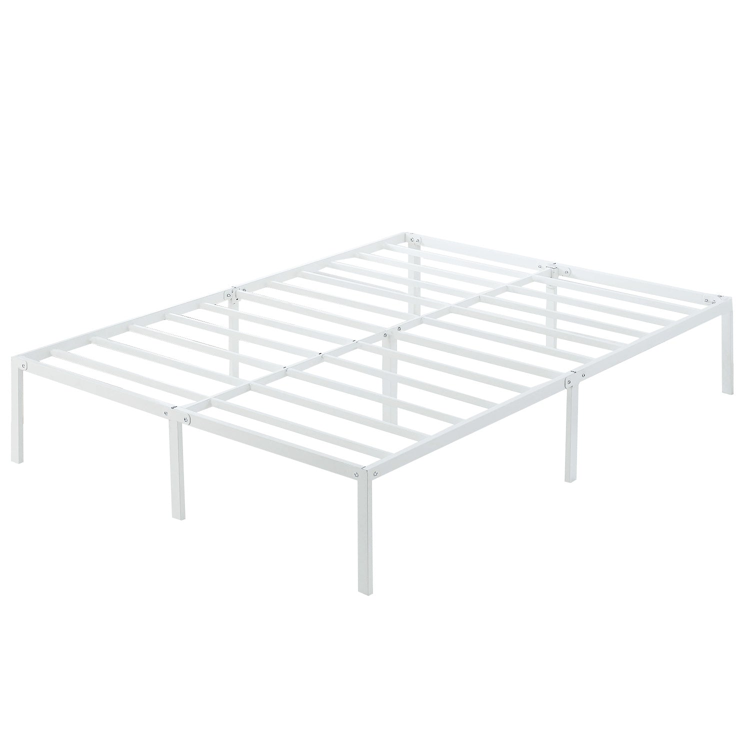 Metal 14-inch Platform Bed Frame - White - Queen