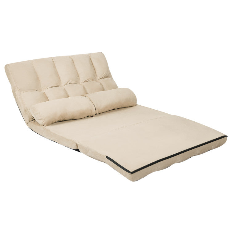 ALPULON FlexiComfort: 6-Position Foldable Floor Sofa Bed with Easy-Clean Cover