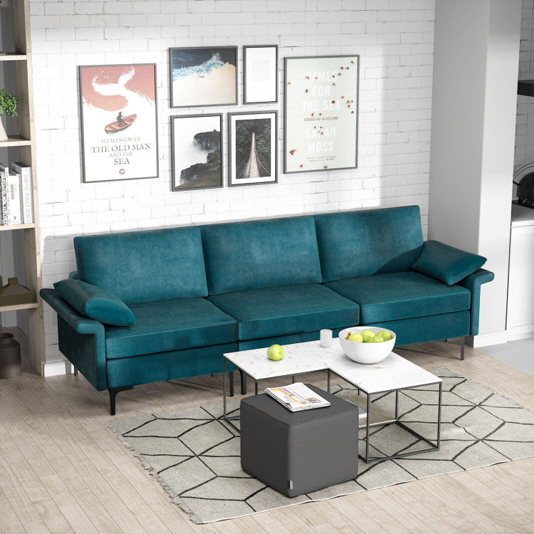 ALPULON Large 3-Seat Sofa Sectional with Metal Legs for 3-4 people