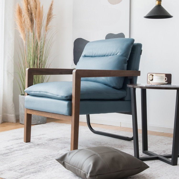 ALPULON Luxe Single Sofa Chair: Ultra-Comfy with Extra-Thick Padded Backrest