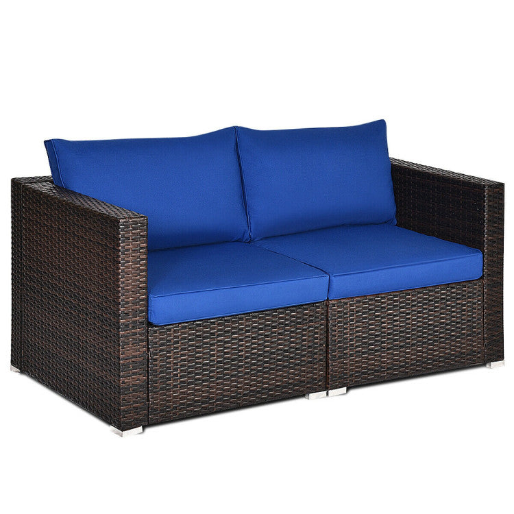 ALPULON Chic 2-Piece Patio Rattan Sofa Set for Cozy Outdoor Conversations