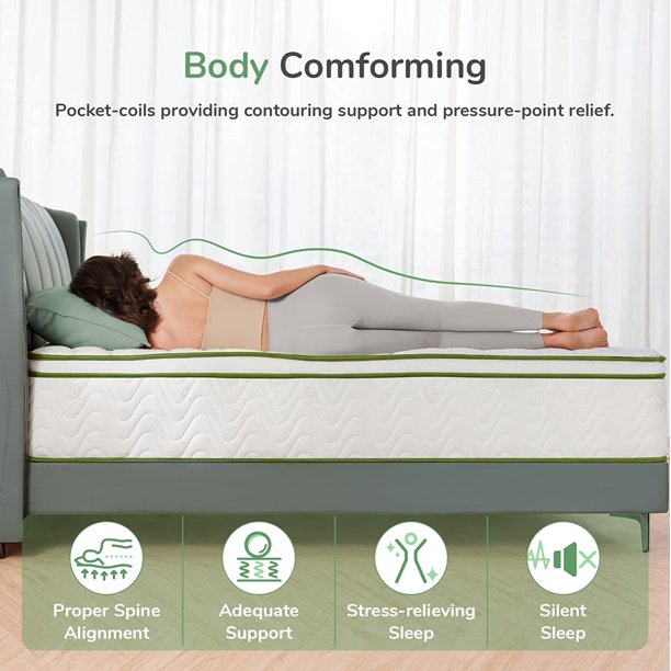 ALPULON 8in Hybrid Mattress, Queen