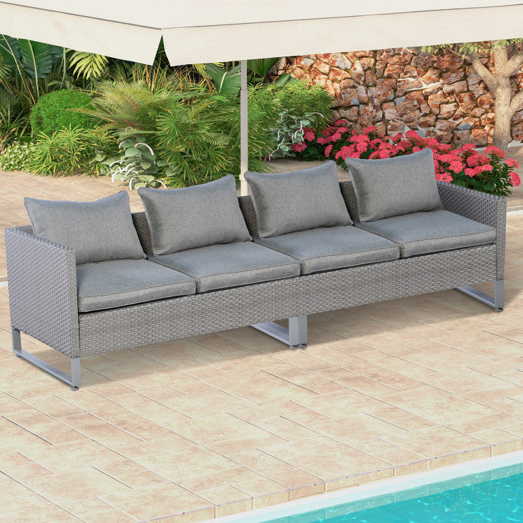ALPULON Patio Sofa Set: 2-Piece Ensemble with Cushions & Secure Sofa Clips