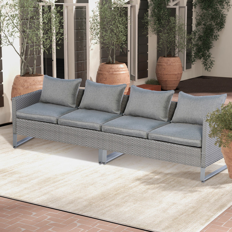 ALPULON Patio Sofa Set: 2-Piece Ensemble with Cushions & Secure Sofa Clips