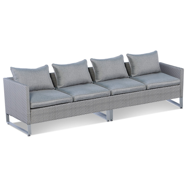 ALPULON Patio Sofa Set: 2-Piece Ensemble with Cushions & Secure Sofa Clips