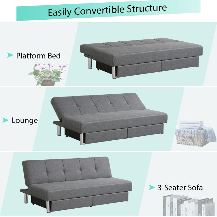 ALPULON Luxe: 3-Seat Convertible Sofa Bed with Storage & Custom Comfort Angles