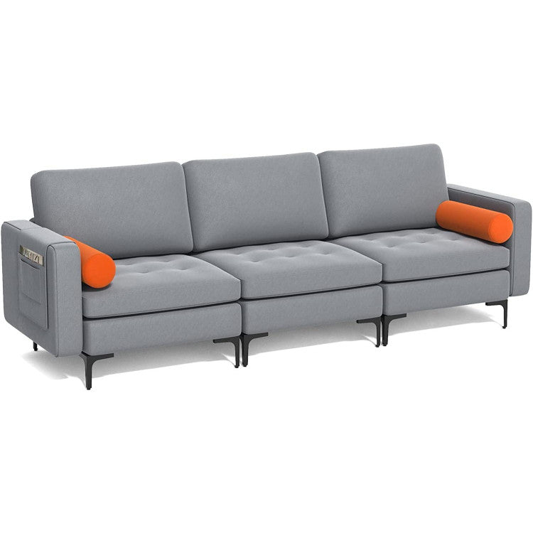 ALPULON 3-Seat Sofa Sectional with Side Storage Pocket and Metal Leg