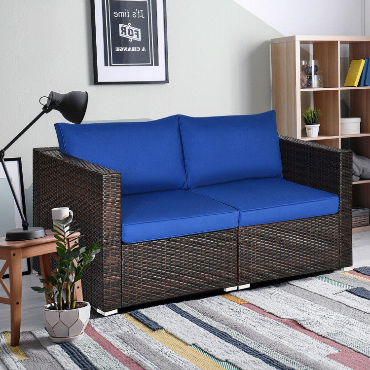ALPULON Chic 2-Piece Patio Rattan Sofa Set for Cozy Outdoor Conversations