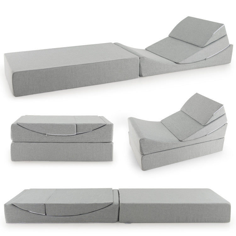 ALPULON VersaLounge: 4-in-1 Convertible Sofa Bed with Premium High-Density Foam