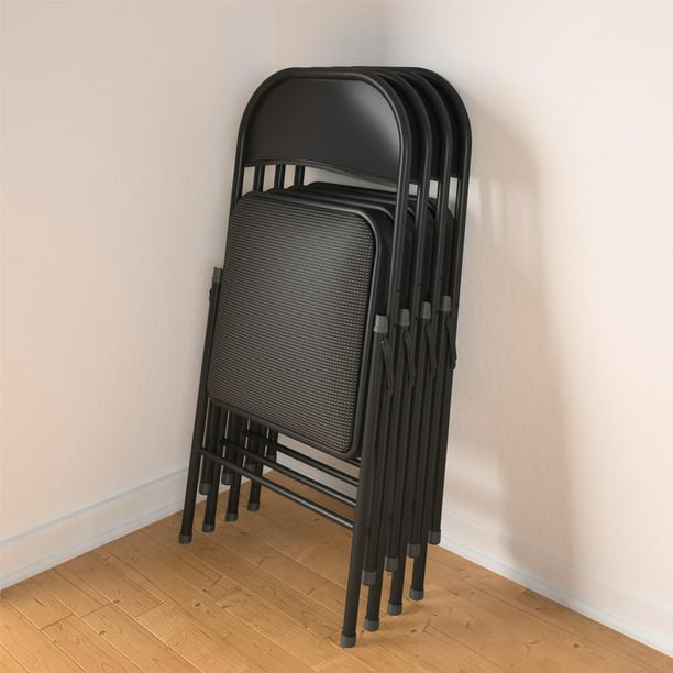 ALPULON Folding Chair, Black, 4 Count