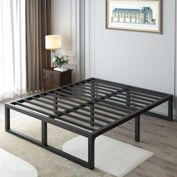 ALPULON Full Size Bed Frame, 14 Inch Heavy Duty Support 3500 lbs Metal Platform, No Box Spring Needed/Noise Free/Non-Slip/Steel Slat Support/Easy Assembly