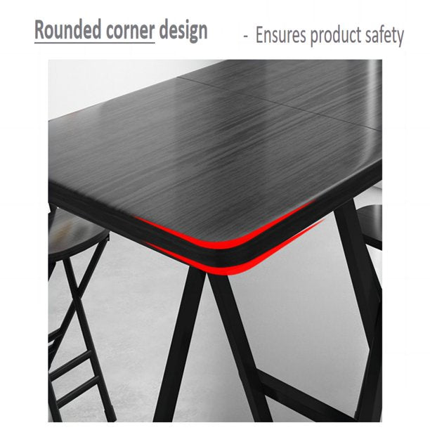 ALPULON Square Folding Table Portable Indoor Outdoor Picnic Party Dining Camp Tables, Black