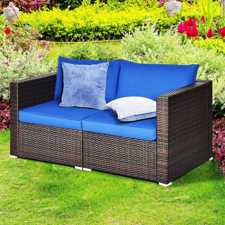 ALPULON Chic 2-Piece Patio Rattan Sofa Set for Cozy Outdoor Conversations