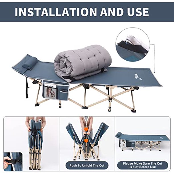 ALPULON Camping Folding Cot Portable Folding Bed