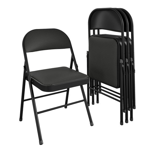 ALPULON Folding Chair, Black, 4 Count