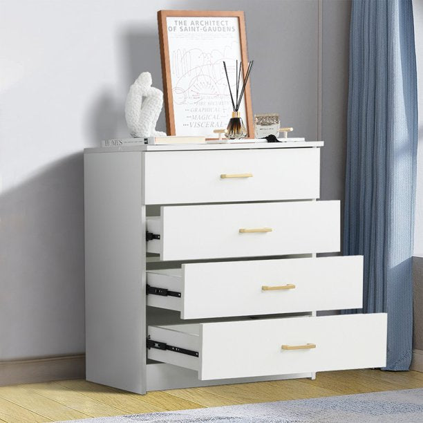 ALPULON 4 Drawer Wooden Dressers, White