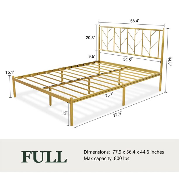 ALPULON Full Size Modern Metal Platform Bed Frame