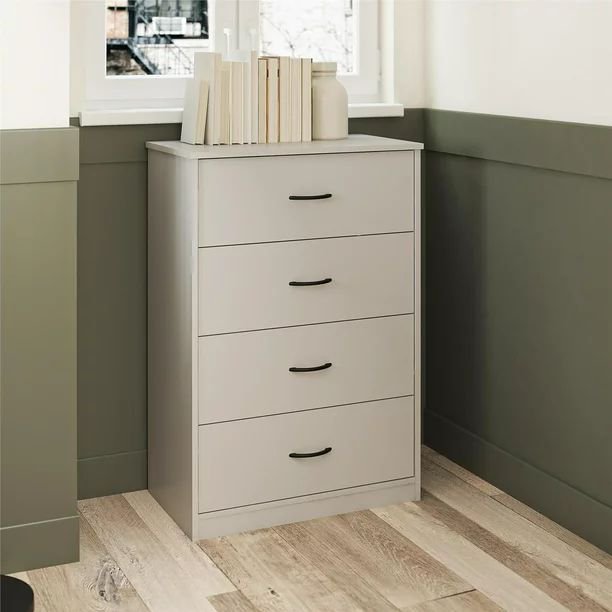 ALPULON Classic 4 Drawer Dresser, Dove Gray