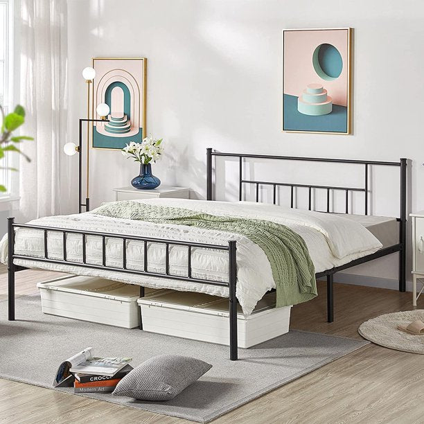 13 inch Queen Size Metal Bed Frame with Headboard