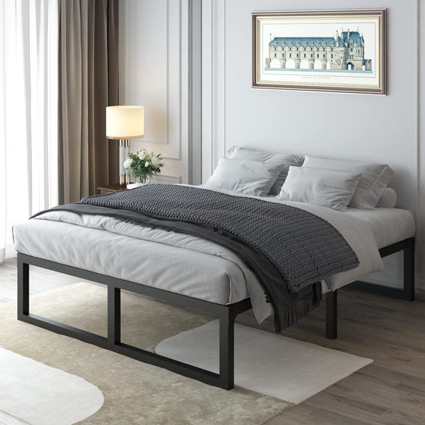 ALPULON Full Size Bed Frame, 14 Inch Heavy Duty Support 3500 lbs Metal Platform, No Box Spring Needed/Noise Free/Non-Slip/Steel Slat Support/Easy Assembly
