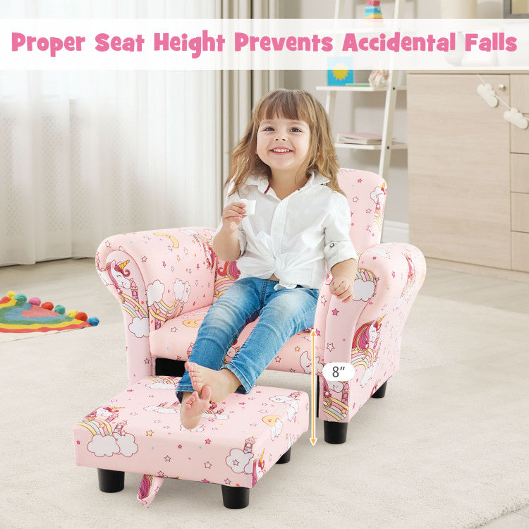 ALPULON Kids' Cozy Chair: Cute Patterns with Ergonomic Backrest & Armrests