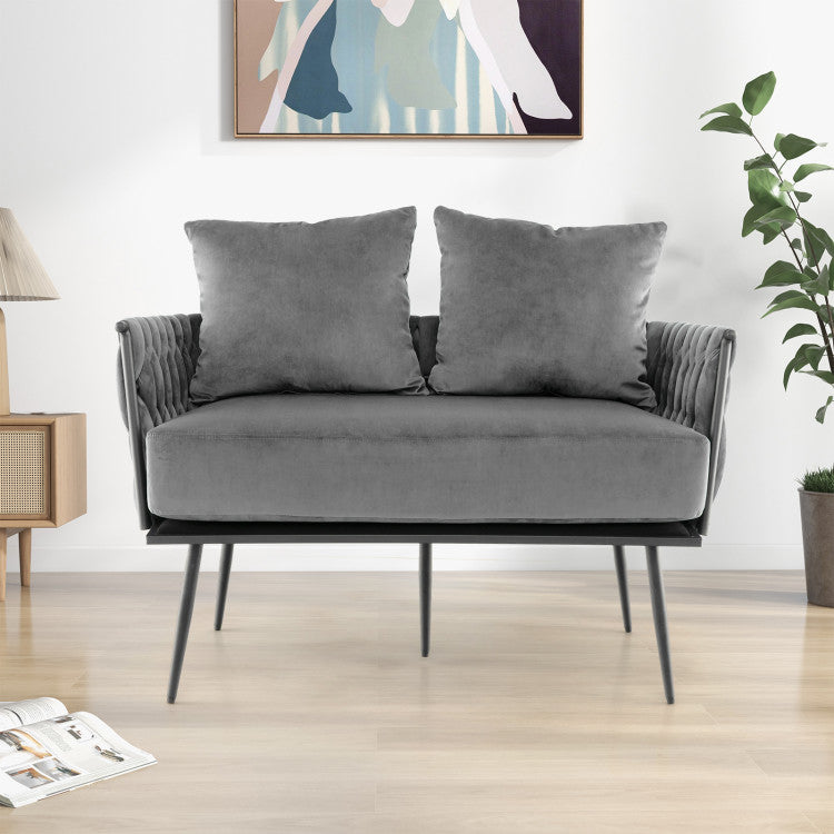 ALPULON Luxe Modern Loveseat: Plush Dutch Velvet Upholstery for Elegant Comfort