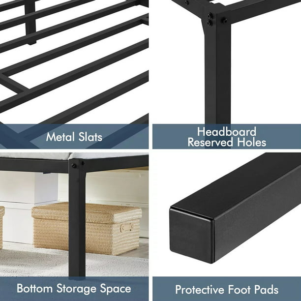 ALPULON Metal Bed Frame Twin Size Bed Frame, Black