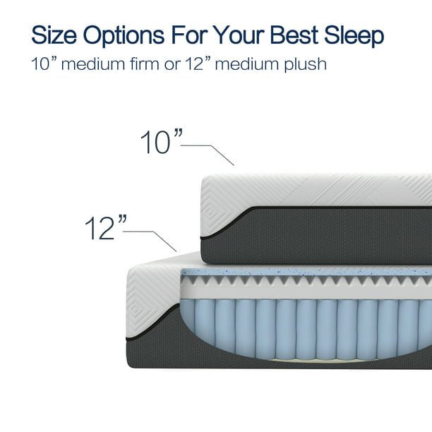 ALPULON Medium Plush Hybrid of Gel Memory Foam and Spring Mattress, Queen