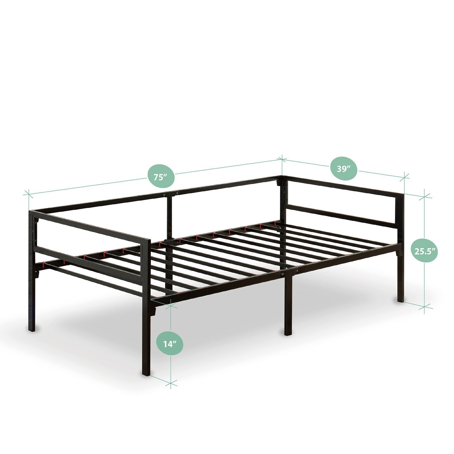 ALPULON Quick Lock Steel Support Twin Daybed Frame