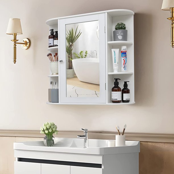 ALPULON Bathroom Wall Mounted Cabinet - Over The Toilet Space Saver Storage Cabinet