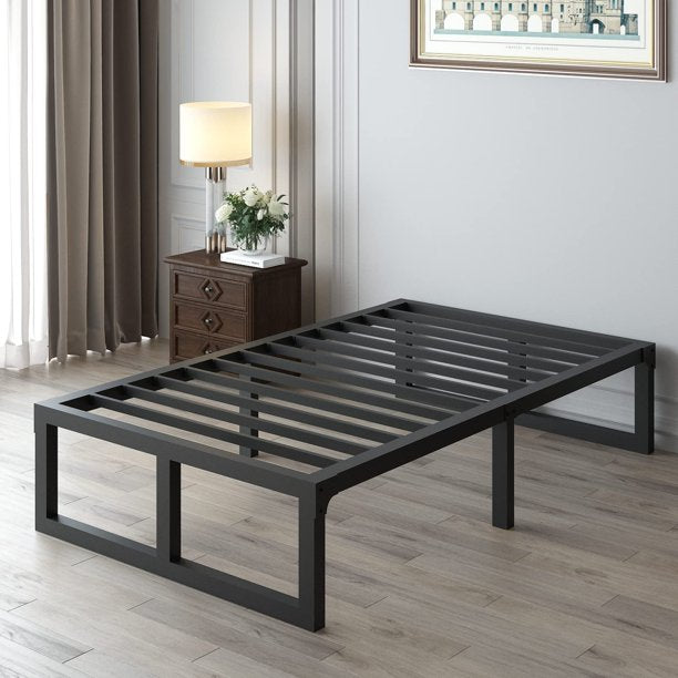 ALPULON Twin Bed Frame, 14 Inch High 3500 lbs Heavy Duty Metal Platform, Mattress Foundation with Steel Slat Support/No Box Spring Needed/Noise Free/Non-Slip/Easy Assembly