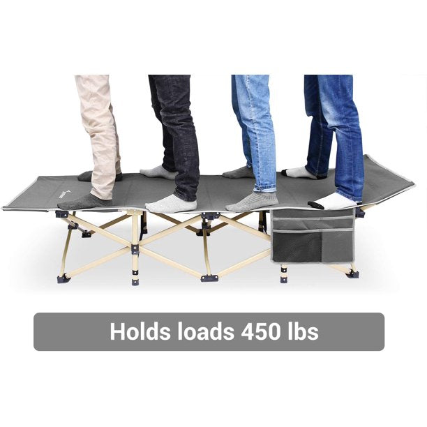 ALPILON Folding Camping Cot,Oversize 31.5in Width Camping Cot with Pad,Cots for Sleeping