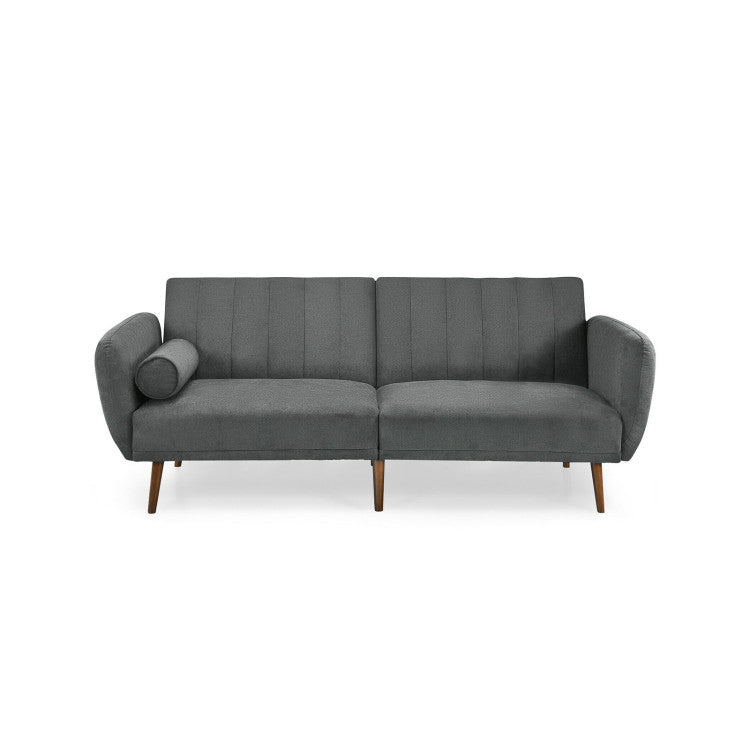 ALPULON FlexiLounge: Chic Convertible Futon Sofa Bed with Stylish Wood Legs