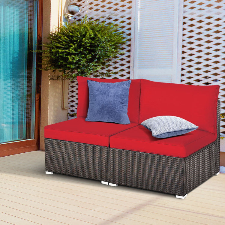 ALPULON 2-Pc Patio Rattan Sofa Set: Plush Cushions & Pillows for Ultimate Comfort